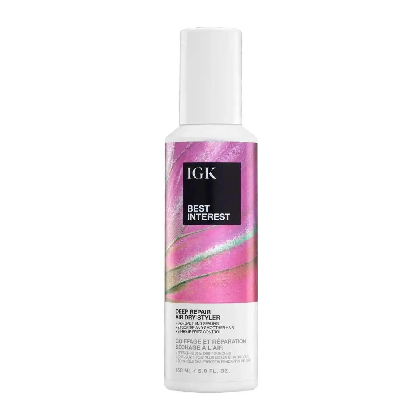 IGK BEST INTEREST Deep Repair Air Dry Styler Conditioner Haircare - Revitalize and style your hair with this nourishing leave-in conditioner, clinically proven to reduce split ends and breakage for healthier, shinier locks.