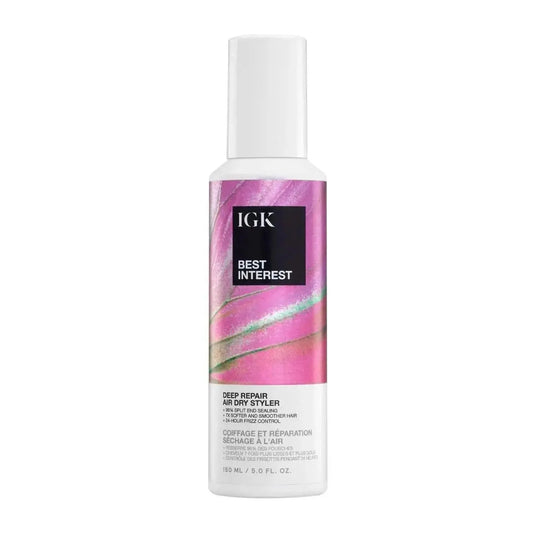 IGK BEST INTEREST Deep Repair Air Dry Styler Conditioner Haircare - Revitalize and style your hair with this nourishing leave-in conditioner, clinically proven to reduce split ends and breakage for healthier, shinier locks.