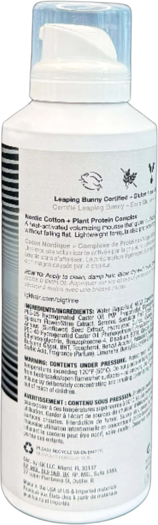 IGK BIG TIME Volume & Thickening Hair Mousse Jonathan Cole Beauty